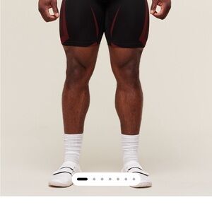 Gymshark Onyx 5.0 Black and Red Athletic Compression Shorts